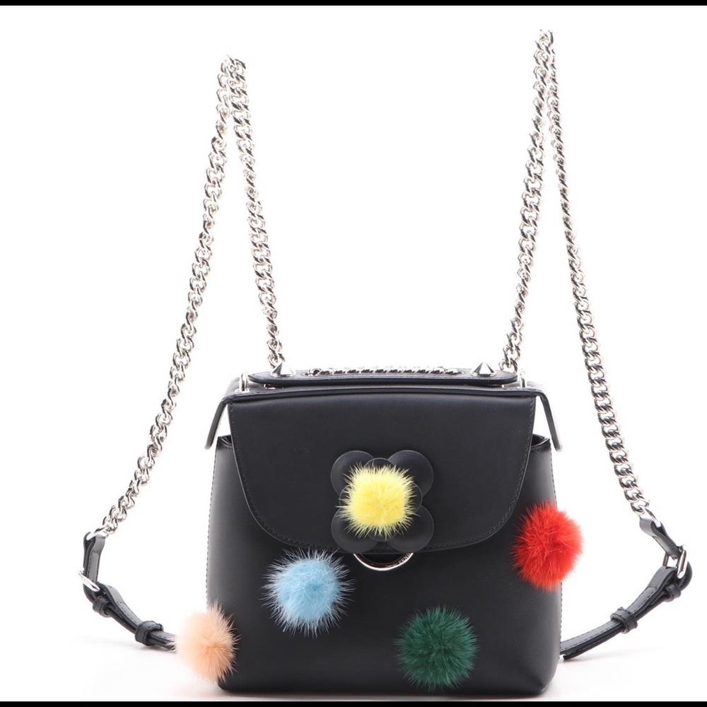 Fendi convertible mini pom pom backpack